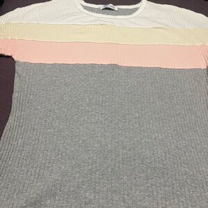 Zen Lily Colorblock Ribbed Top ladies L